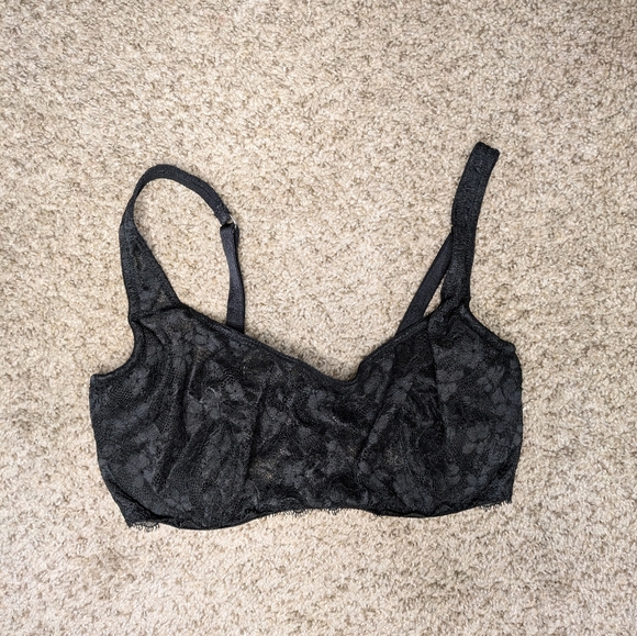 Victoria's Secret Black Push Up Without Padding Lace Bra Adjustable Straps 34DD - Picture 1 of 7